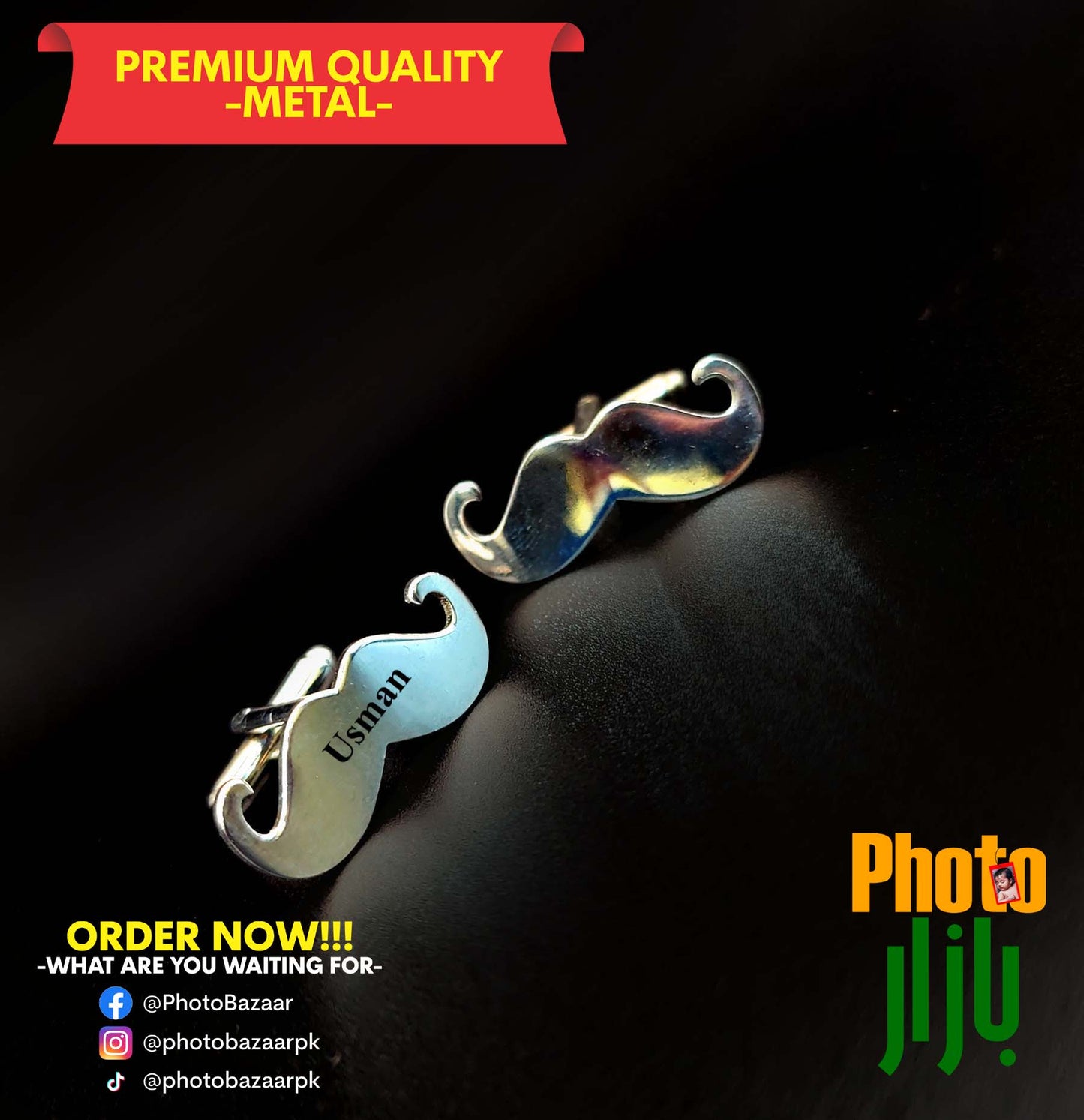 Customized Mustache Cufflinks