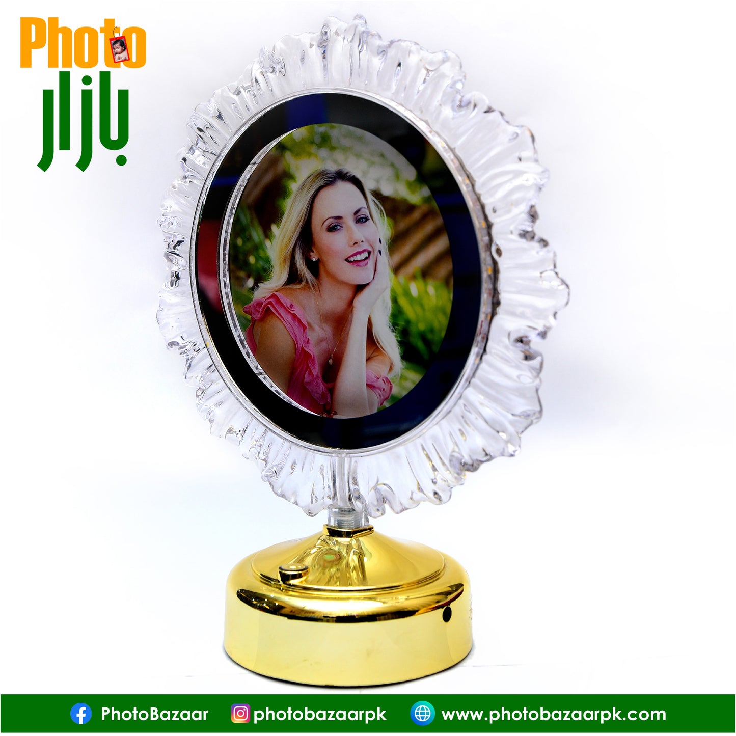 Premium LED Photo Frame & Lamp Flower Shape